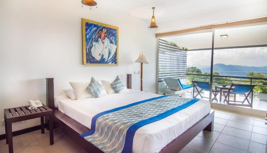 Spacious superior ground room with stunning views at Theva Residency
