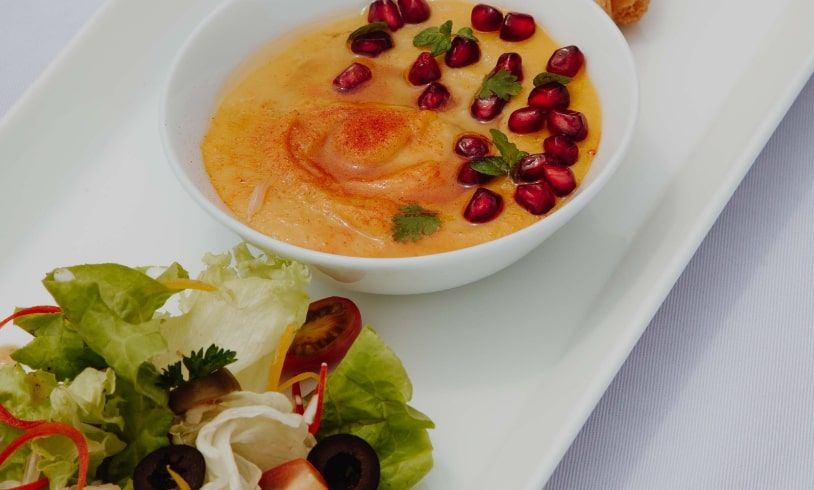 Savory soup and refreshing salad duo at Theva Residency Kandy