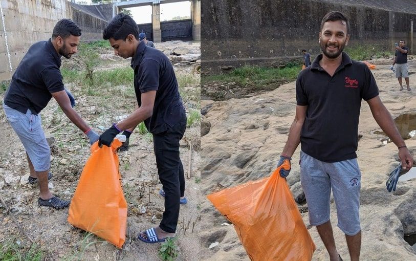 Kandy river cleanup initiative by Theva Residency Kandy